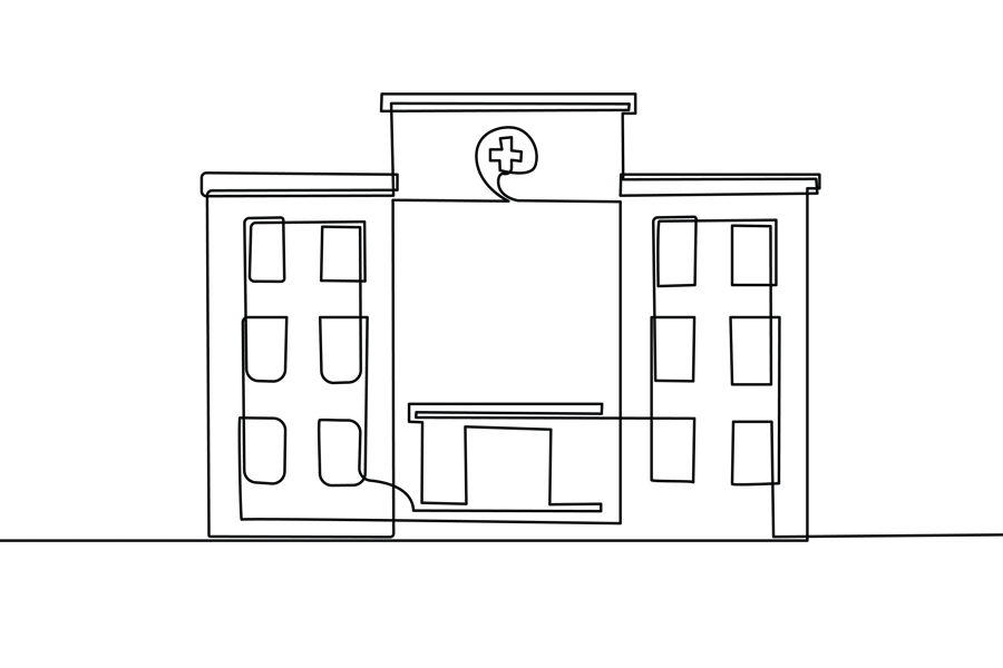 Sykehus - strektegning